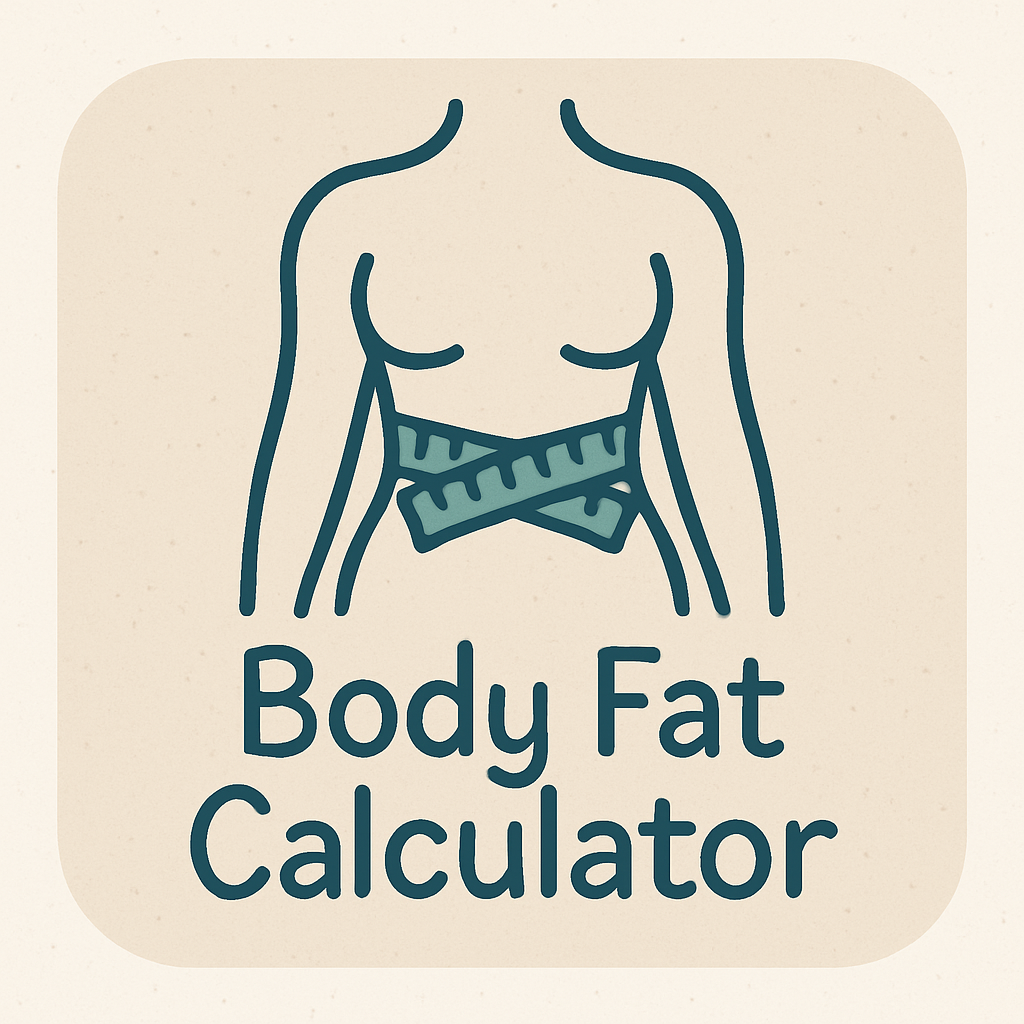 A simple drawing of a torso with a measuring tape around the waist, symbolizing the Body Fat Calculator. It's a neat way to track your body fat percentage beyond just the scale.